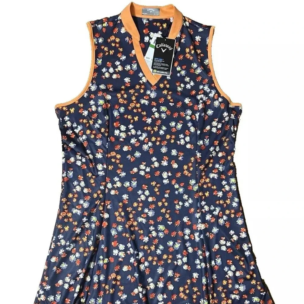 NEW Callaway Ladies Opti-Dri Blue Indigo Golf Dress UPF 50 - Large